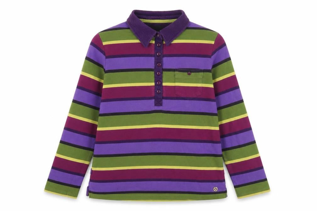 Front view of Viyella Multicoloured Striped Polo L unisex