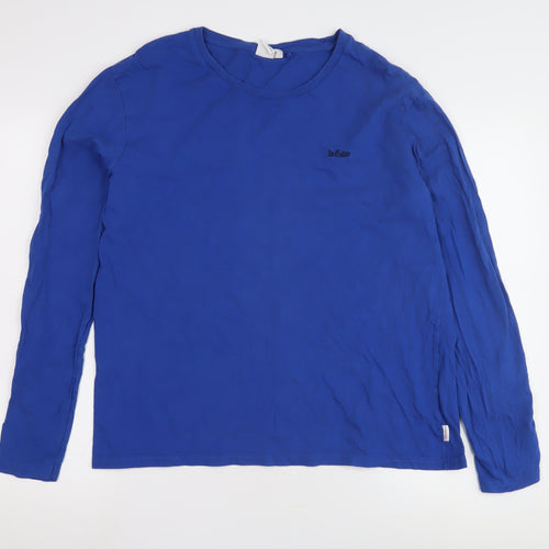Lee Cooper Men's Blue XL Long Sleeve Cotton T-Shirt