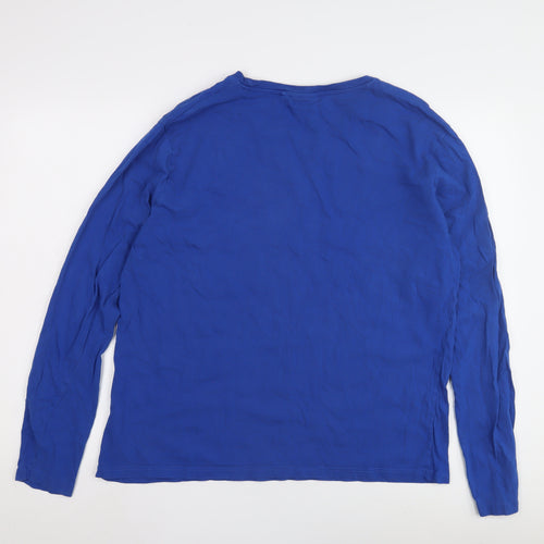 Lee Cooper Men's Blue XL Long Sleeve Cotton T-Shirt