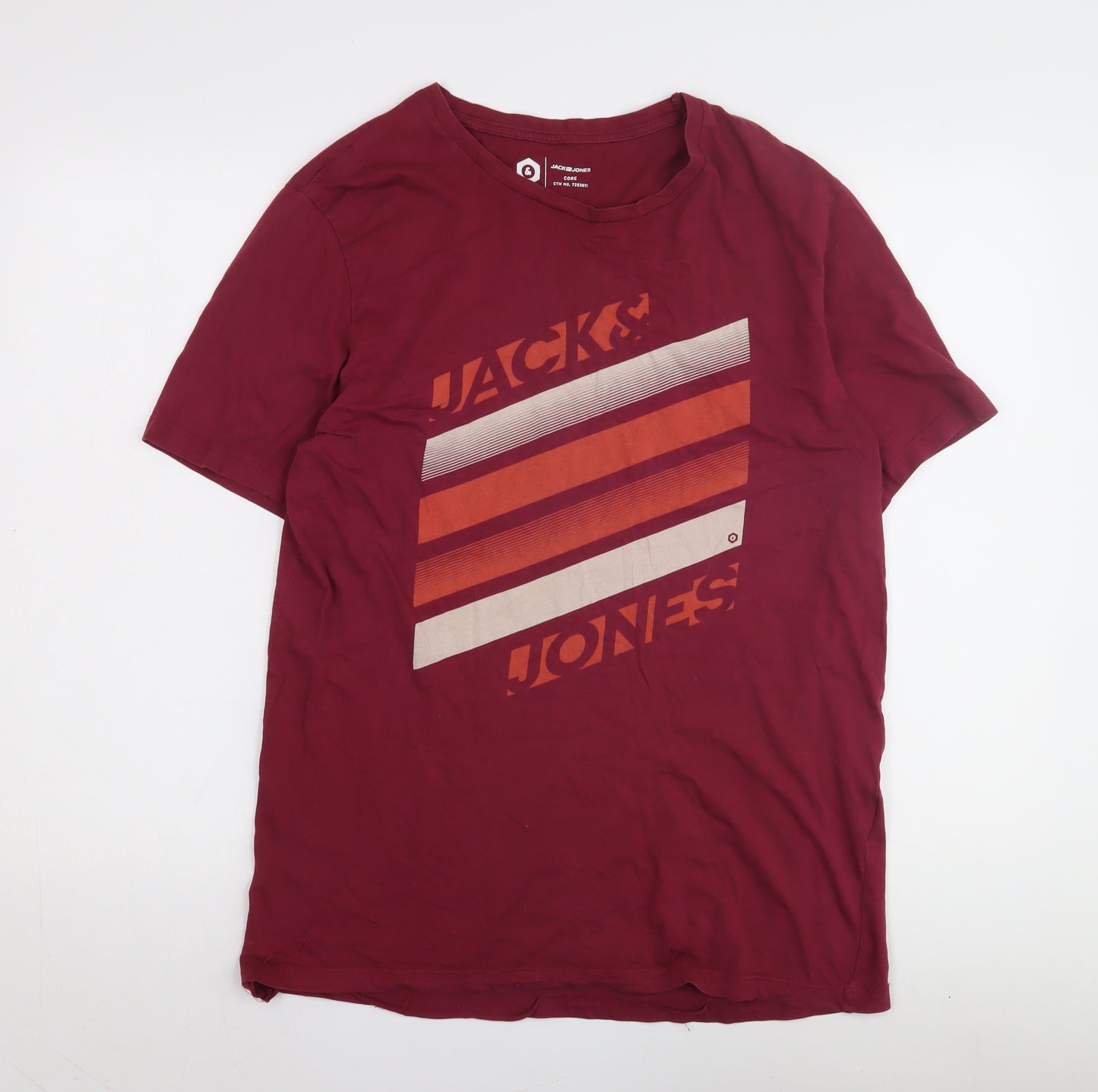Jack & Jones Men's XL Red Graphic Print T-Shirt