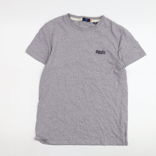 Superdry Men's Grey Crew Neck T-Shirt - S, Comfortable & Stylish