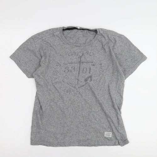G-Star Unisex Grey M T-Shirt, Casual Jersey Crew Neck