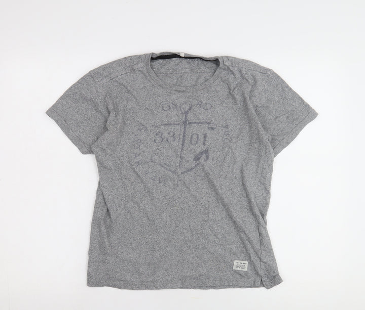 G-Star Unisex Grey M T-Shirt, Casual Jersey Crew Neck