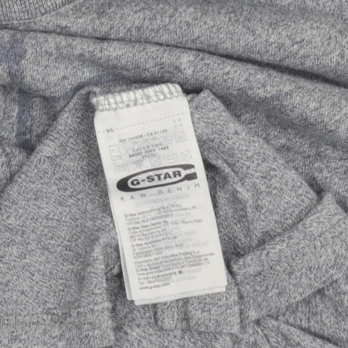 G-Star Unisex Grey M T-Shirt, Casual Jersey Crew Neck