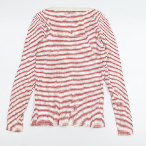 Gap Women's Red & White Striped Long Sleeve T-Shirt