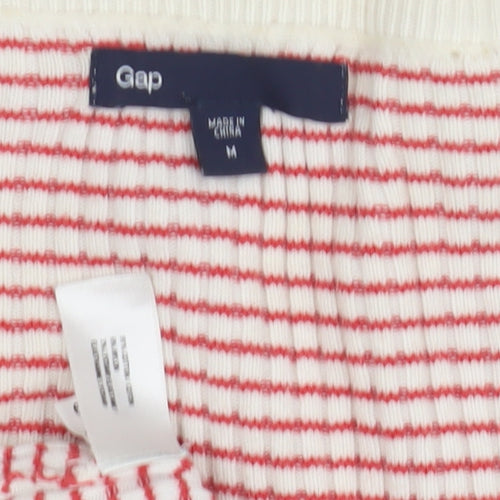 Gap Women's Red & White Striped Long Sleeve T-Shirt