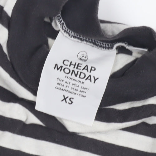 Cheap Monday Women's Black Striped T-Shirt Dress XS