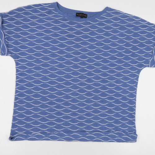 Phase Eight Women's Blue Geometric T-Shirt UK 14