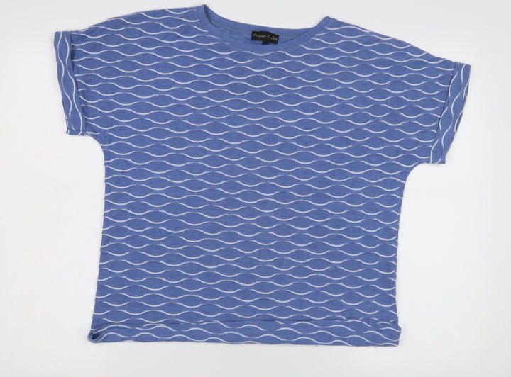 Phase Eight Women's Blue Geometric T-Shirt UK 14