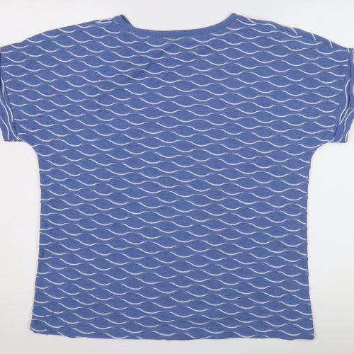 Phase Eight Women's Blue Geometric T-Shirt UK 14