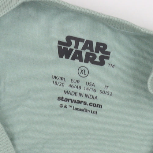 Star Wars Green XL T-Shirt, Unisex Casual Baby Yoda Tee
