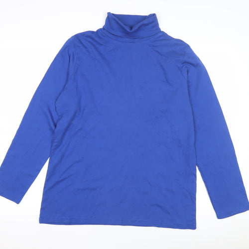 Isle Women's Blue Roll Neck Long Sleeve Top 18-20
