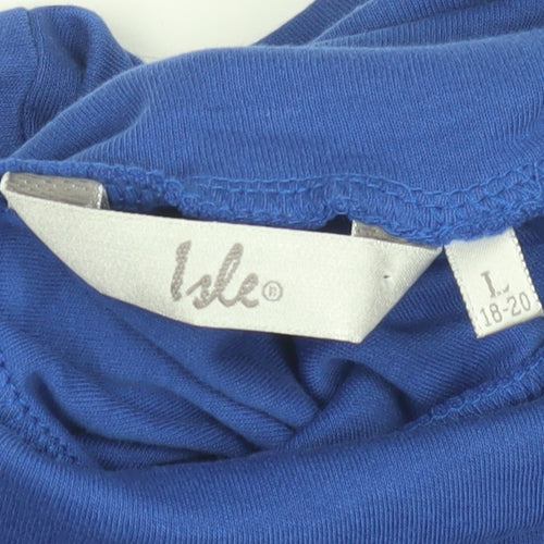 Isle Women's Blue Roll Neck Long Sleeve Top 18-20