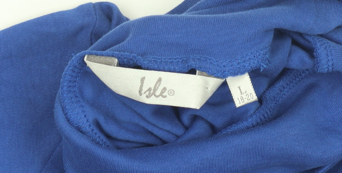 Isle Women's Blue Roll Neck Long Sleeve Top 18-20
