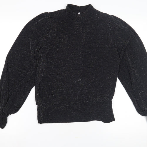 Lipsy London Women's Black High Neck Blouse Size 12