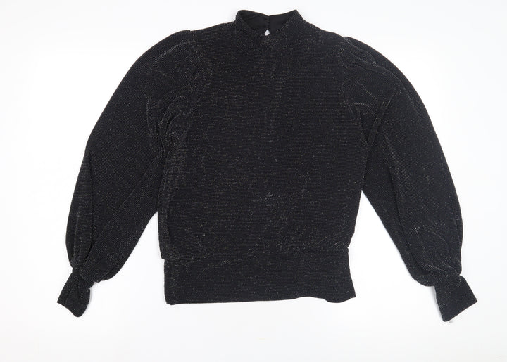 Lipsy London Women's Black High Neck Blouse Size 12