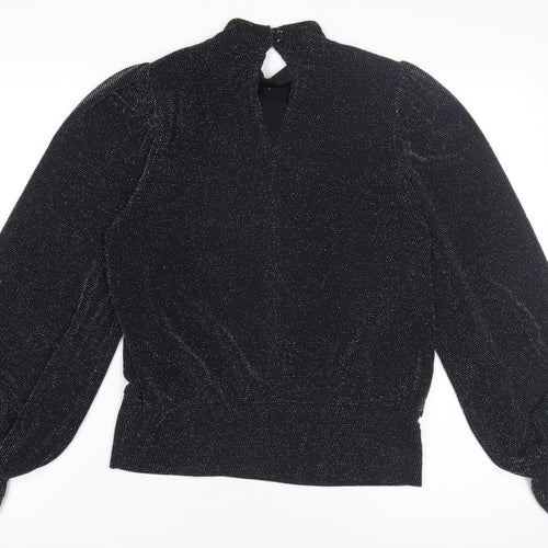 Lipsy London Women's Black High Neck Blouse Size 12