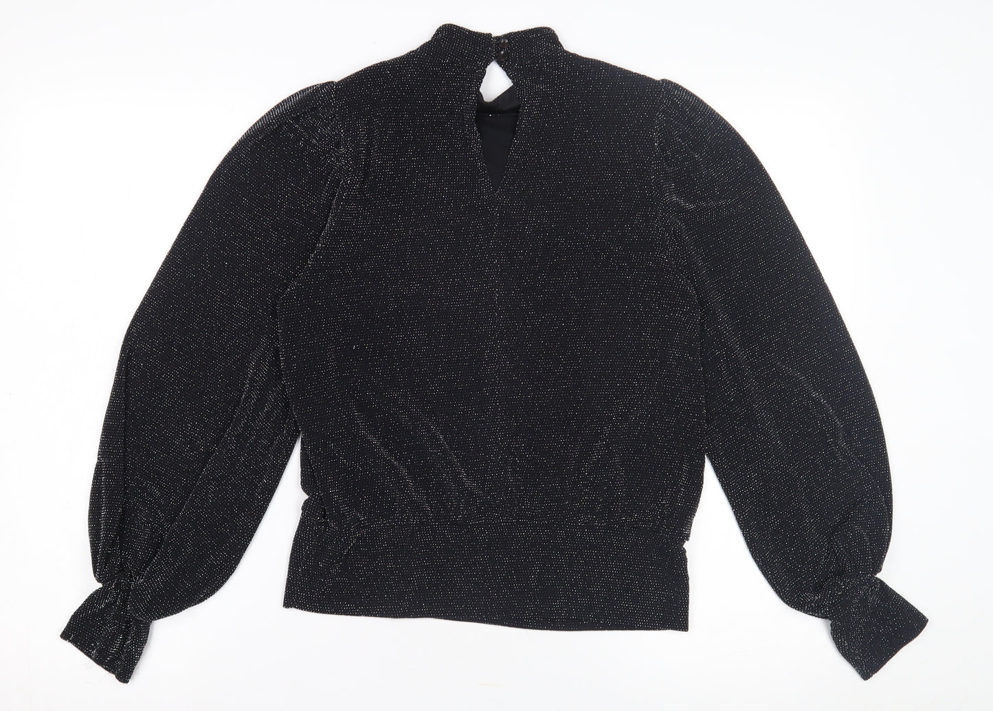 Lipsy London Women's Black High Neck Blouse Size 12