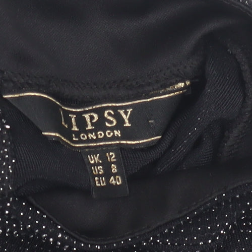 Lipsy London Women's Black High Neck Blouse Size 12