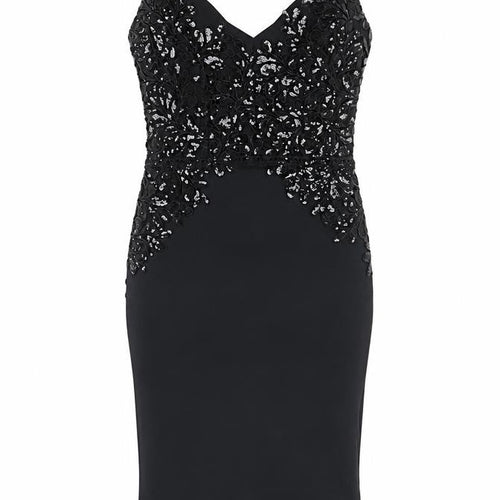 Lipsy Women's Black Bodycon Midi Dress UK 10