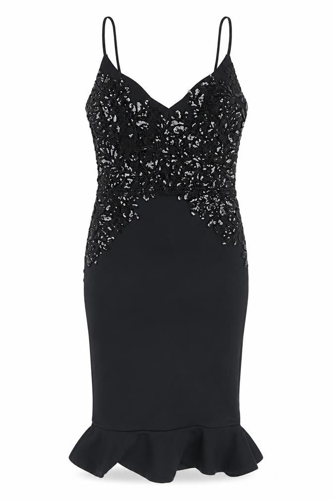 Lipsy Women's Black Bodycon Midi Dress UK 10