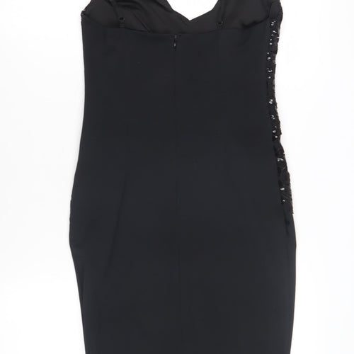 Lipsy Women's Black Bodycon Midi Dress UK 10
