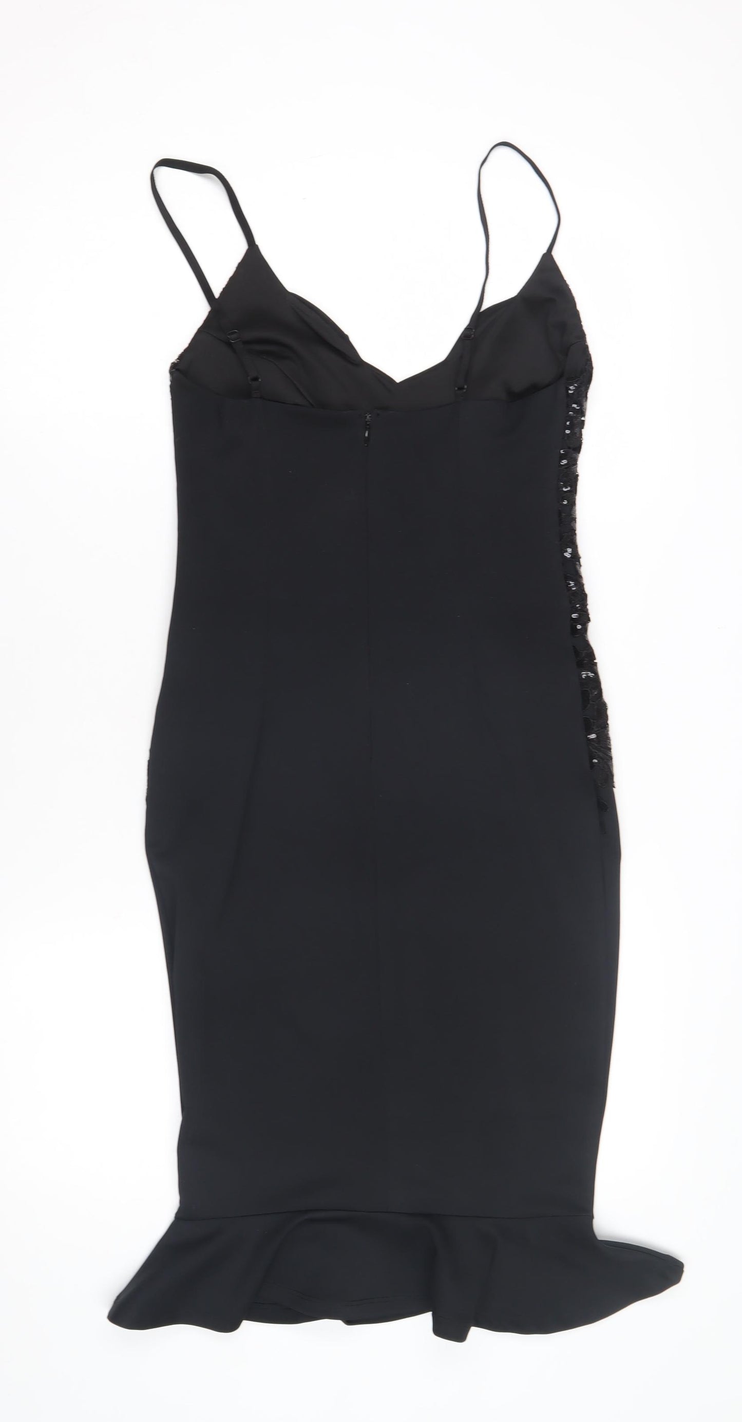 Lipsy Women's Black Bodycon Midi Dress UK 10