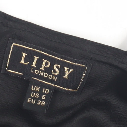 Lipsy Women's Black Bodycon Midi Dress UK 10