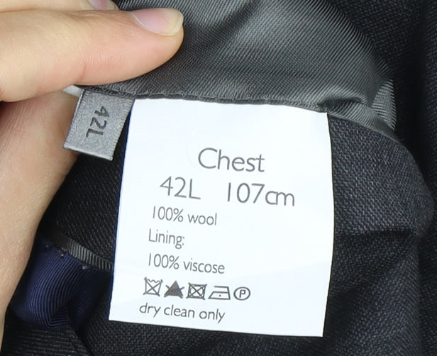 John Lewis Men's Grey Wool Blazer Size 42L Formal