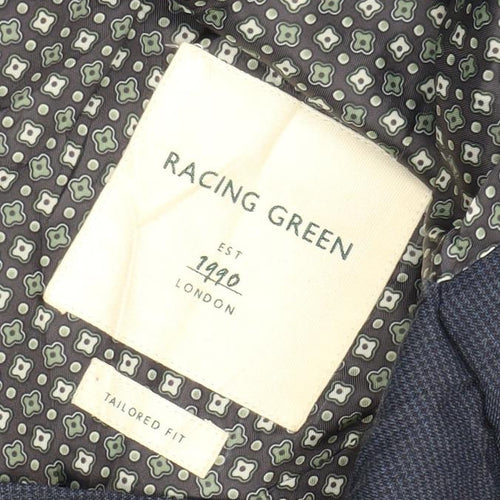 Racing Green Men's Blue Blazer Size 44 Regular Fit