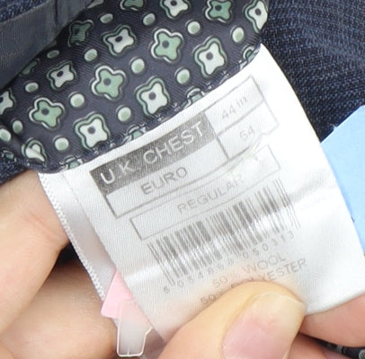 Racing Green Men's Blue Blazer Size 44 Regular Fit