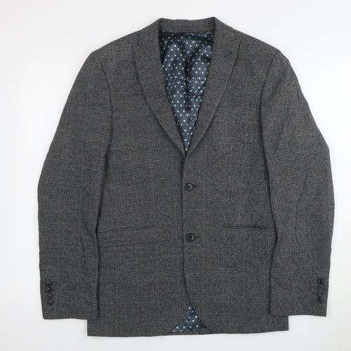 Next Men's Grey Check Blazer Regular Fit 36R