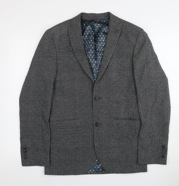 Next Men's Grey Check Blazer Regular Fit 36R