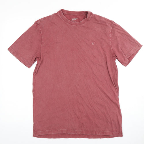 American Eagle Men's Red Small Crew Neck T-Shirt