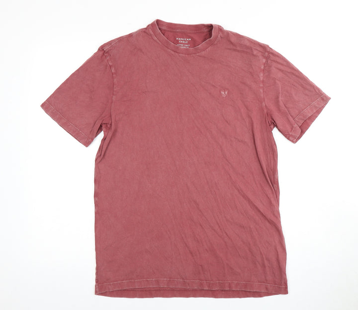 American Eagle Men's Red Small Crew Neck T-Shirt