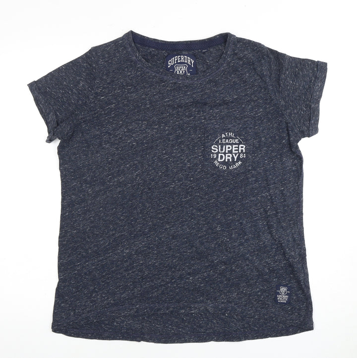 Superdry Unisex Blue T-Shirt - Small, Crew Neck, Casual
