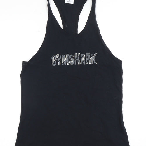 Gymshark Men's Black Sleeveless Athletic Tee, Small
