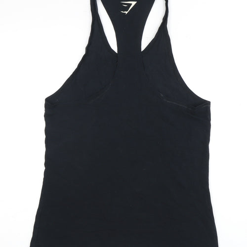 Gymshark Men's Black Sleeveless Athletic Tee, Small