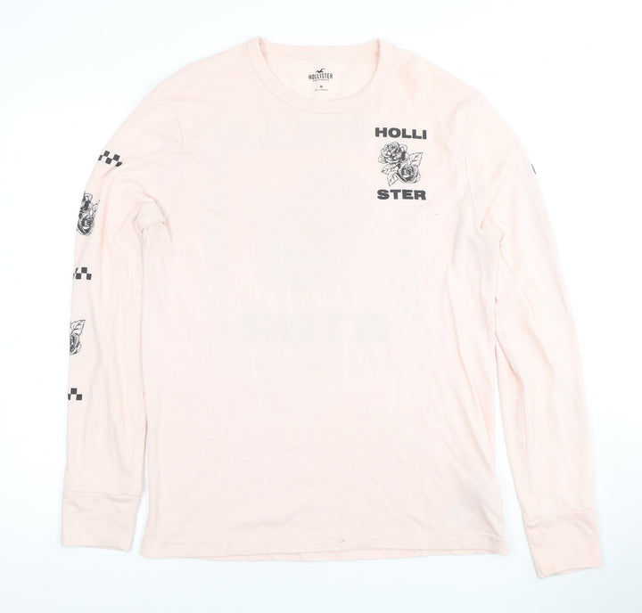 Hollister Pink Long Sleeve Jersey T-Shirt M