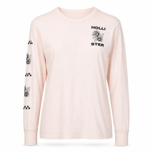 Hollister Pink Long Sleeve Jersey T-Shirt M