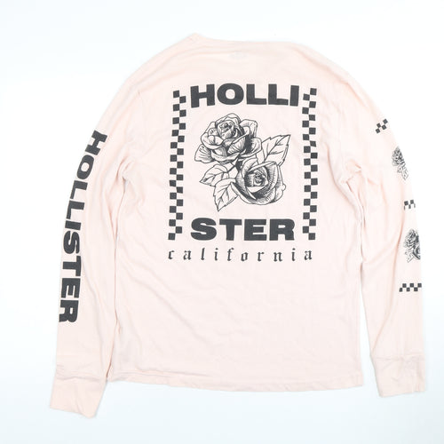 Hollister Pink Long Sleeve Jersey T-Shirt M