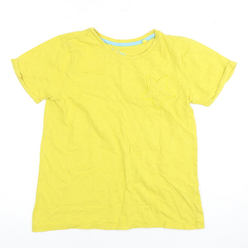 Boden Girls Yellow Cotton Crew Neck T-Shirt 11-12 Years