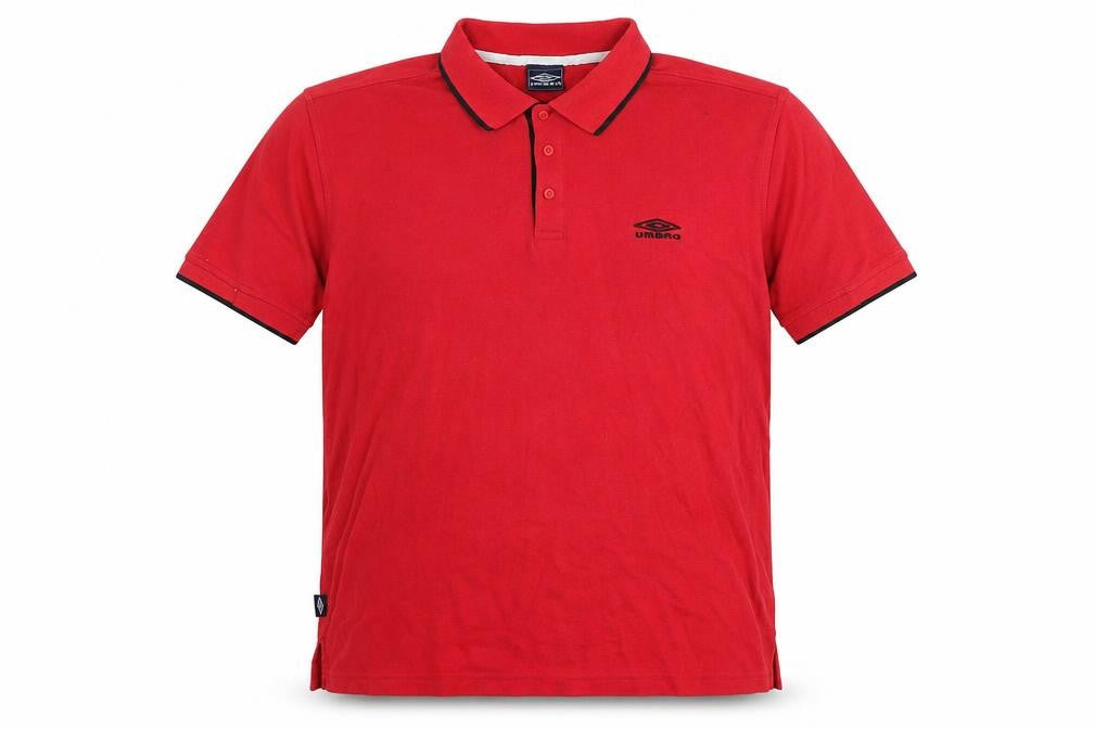 Umbro Men's Red Polo Shirt, Size L, Casual Style