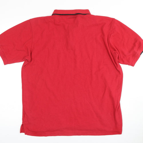 Umbro Men's Red Polo Shirt, Size L, Casual Style