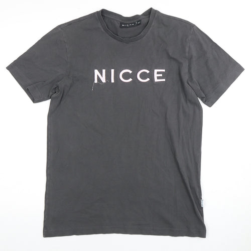 Nicce Men's Black S T-Shirt Crew Neck Logo Short Sleeve