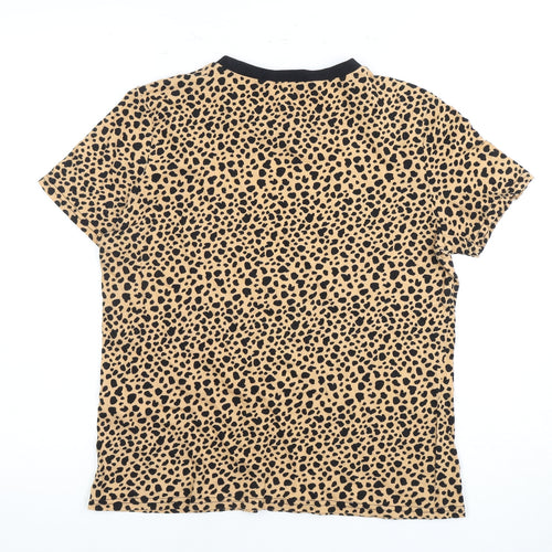Warehouse Women's Beige Animal Print T-Shirt, UK 12