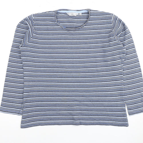 Isle Women’s Blue Striped T-Shirt - Size M 14-16