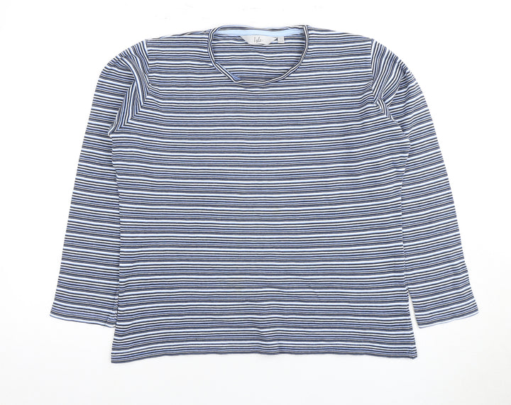 Isle Women’s Blue Striped T-Shirt - Size M 14-16