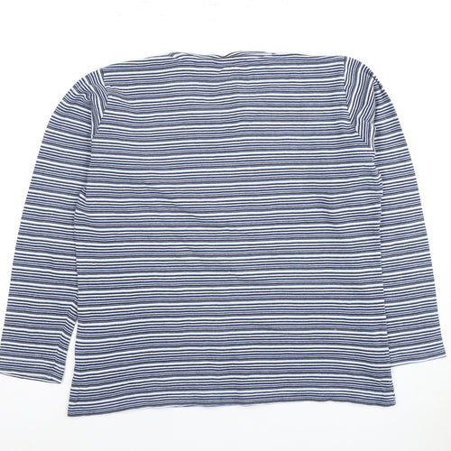 Isle Women’s Blue Striped T-Shirt - Size M 14-16