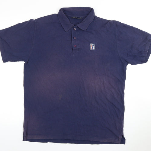 PGA TOUR Men's Blue Polo Shirt Size L with Logo